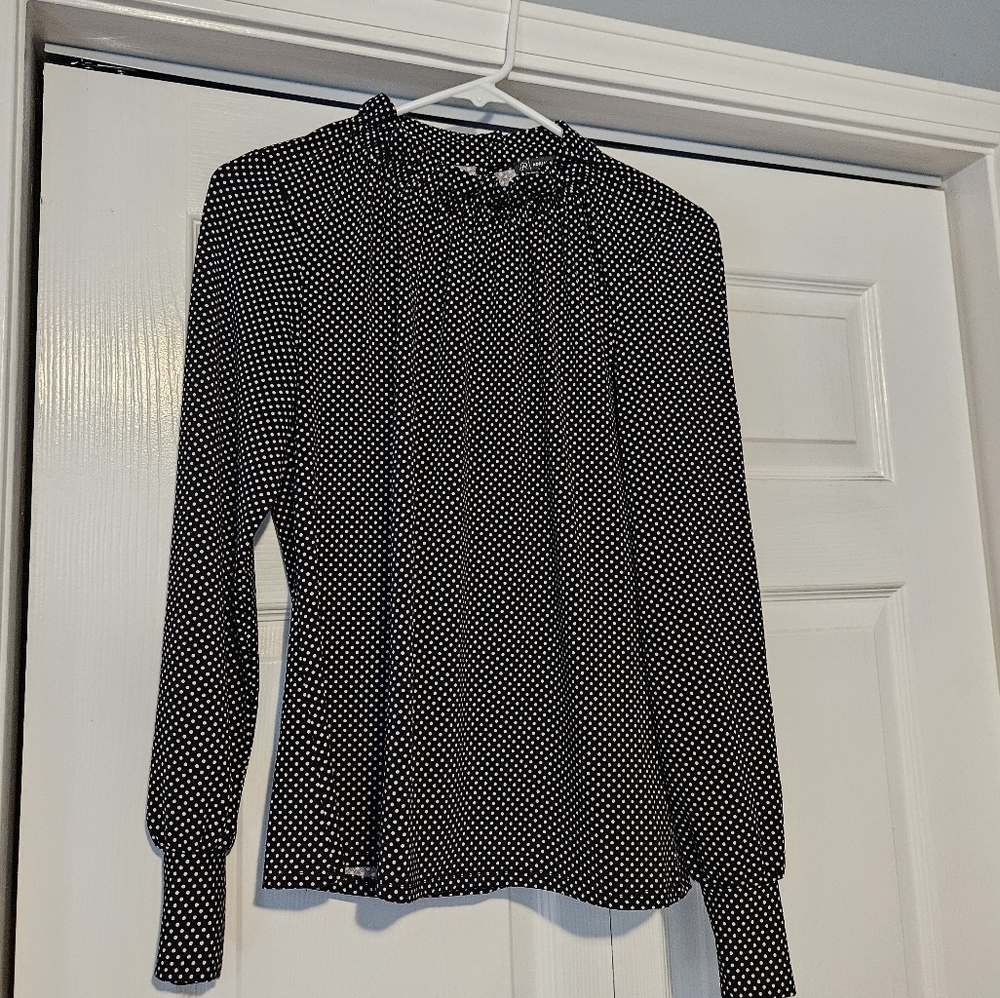 Adrianna Papell polka dot blouse